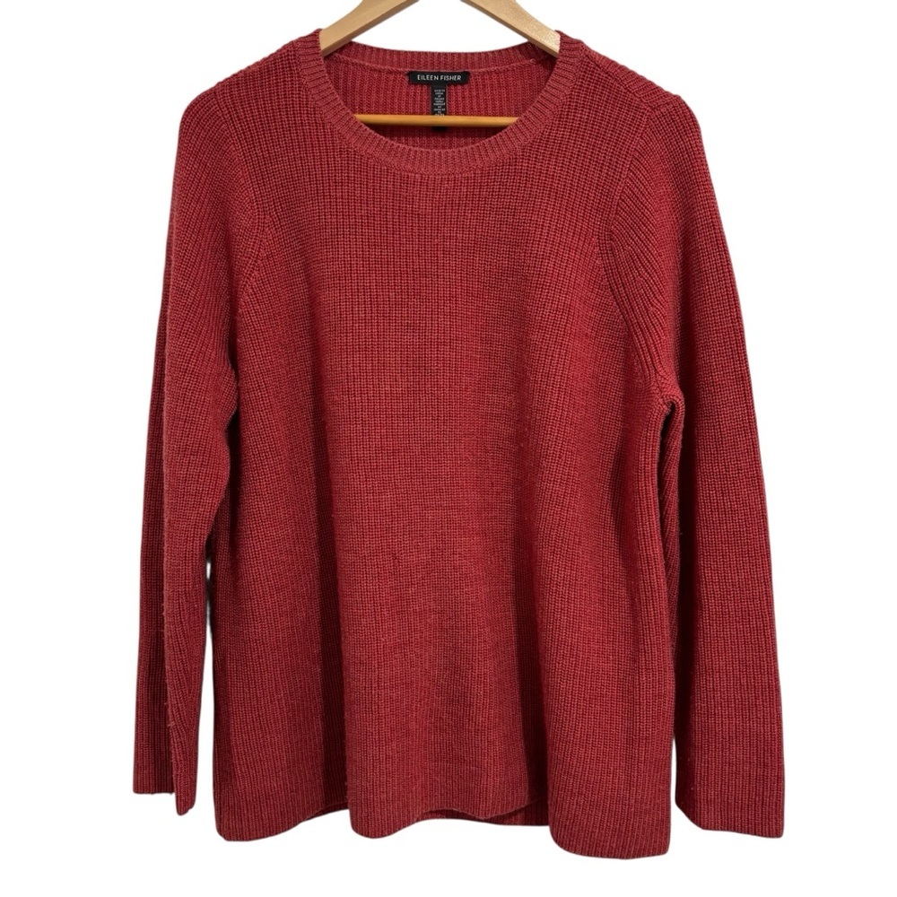 Eileen Fisher Merino Wool Knit Sweater | Red | Size S